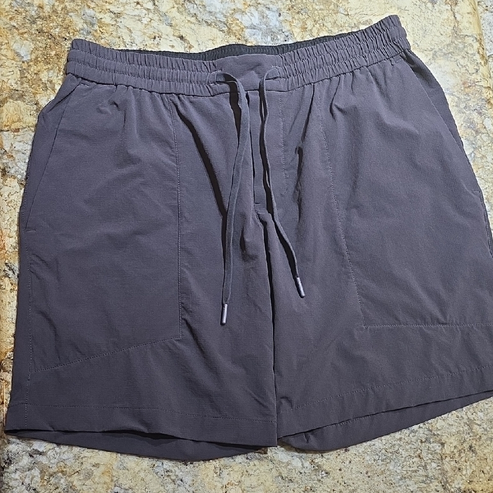 Gray Athletic Drawstring Shorts